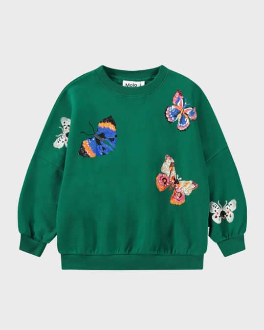  Girl's Marika Embellished Butterfly Sweatshirt, Size 4-7