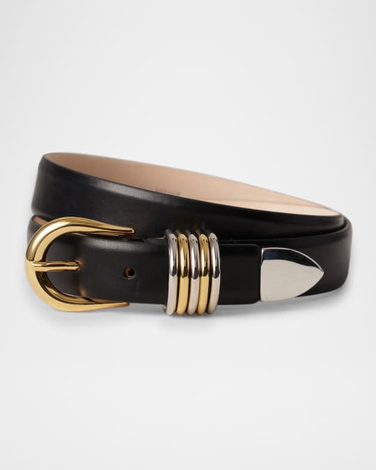 Dehanche Hollyhock Mix Metal Leather Belt | Neiman Marcus