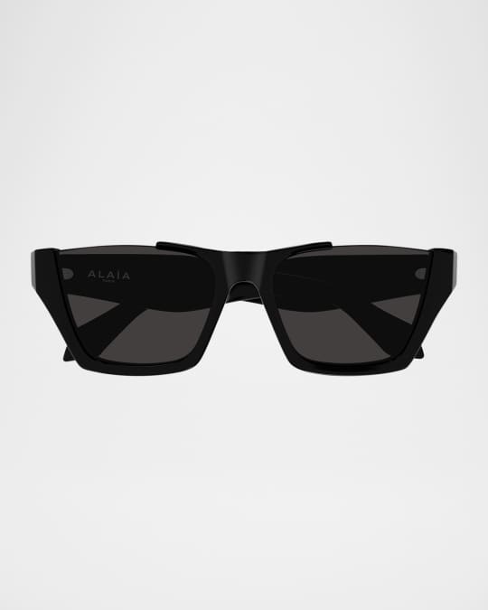 ALAIA Rectangle Acetate Sunglasses | Neiman Marcus
