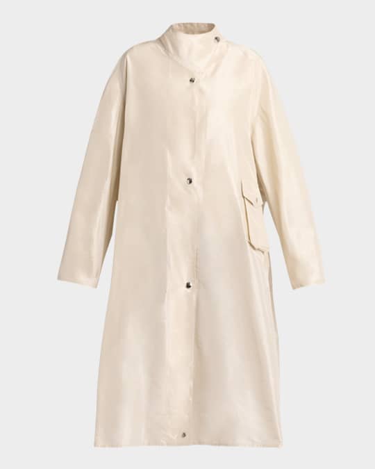 THE ROW Julie Silk Long Coat | Neiman Marcus