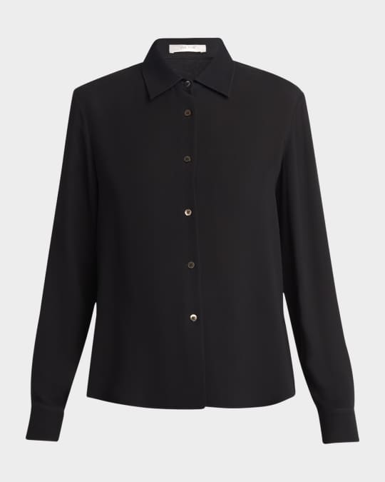 Maigret Button-Front Silk Shirt
