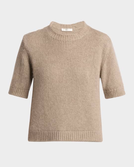 THE ROW Hibiscus Cashmere Short-Sleeve Sweater | Neiman Marcus