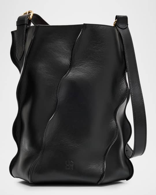 Ulla Johnson Adria Wave Pleated Leather Bucket Bag | Neiman