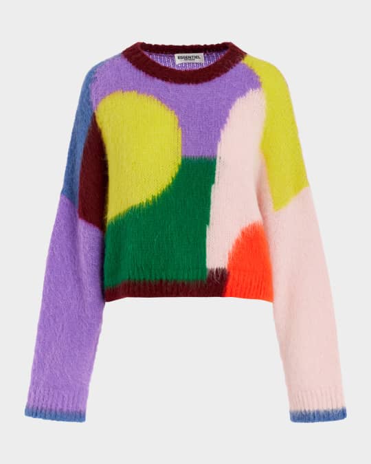 Groupie Abstract Intarsia-Knit Sweater