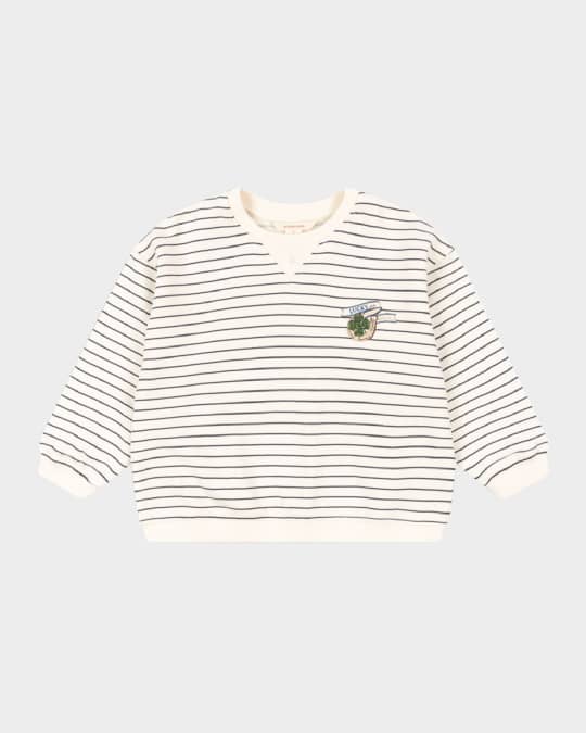 Boy's Amio Lucky Pin Striped Sweatshirt, Size 6M-6