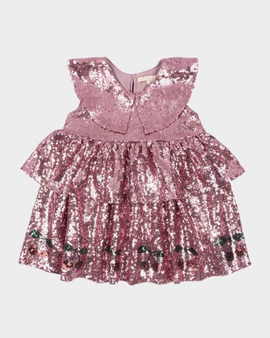 Girl's Starla Tiered Sequin Dress, Size 2-8