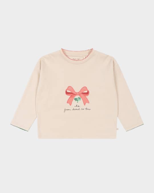 Girl's T-Shirt W/ Bow, Size 9M-10