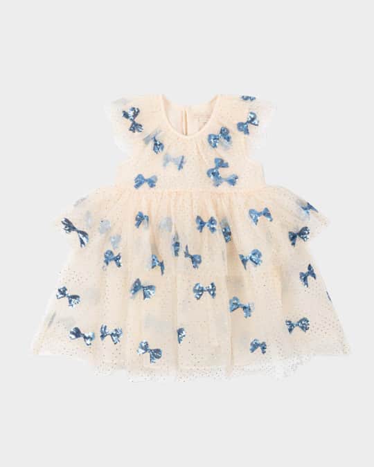 Girl's Yvonne Tulle Embellished Bows Fairy Dress, Size 2-10