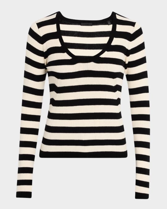 Striped Wool Long-Sleeve Sweater