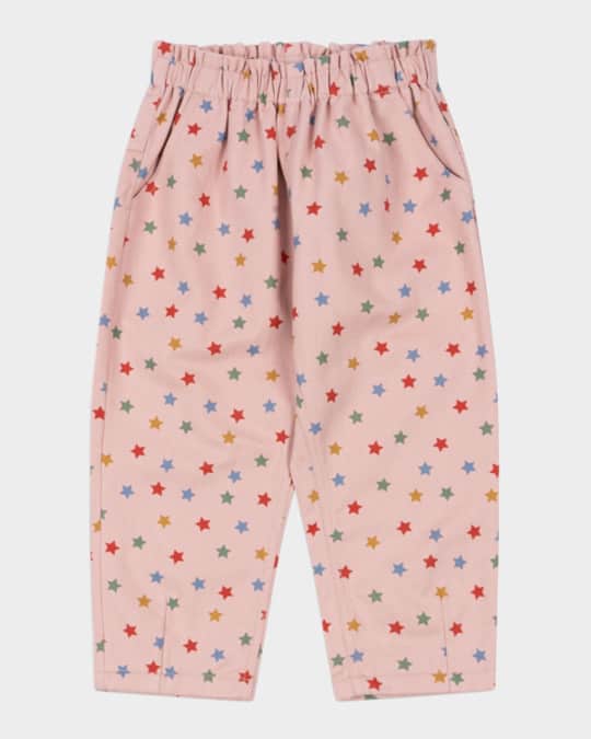 Girl's Star-Print Frill Pants, Size 12M-10