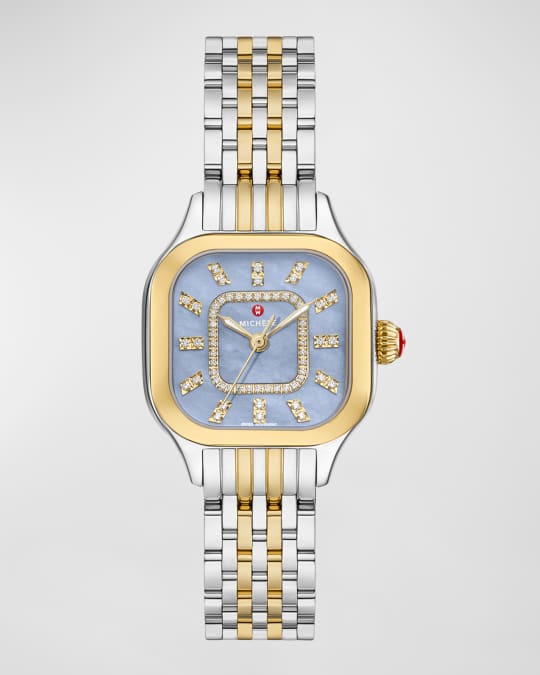 MICHELE Meggie Blue Dusk Mother of Pearl Watch with Diamonds