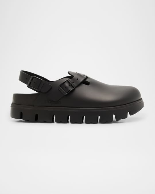 BIRKENSTOCK Tokio Exquisite Flatform Leather Clogs | Neiman Marcus