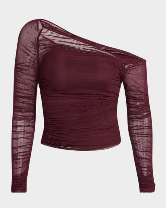 Shauna Asymmetric Mesh Top