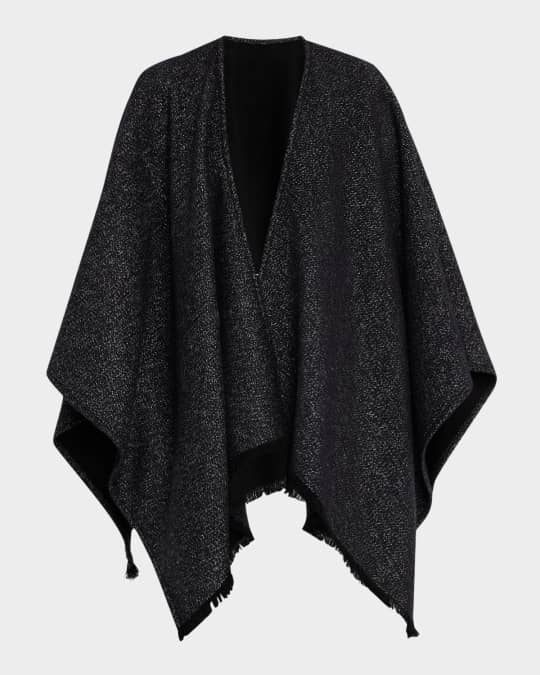 Heathered Cashmere-Blend Cape
