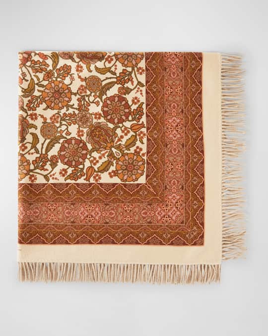 Patterned cashmere scarf sales