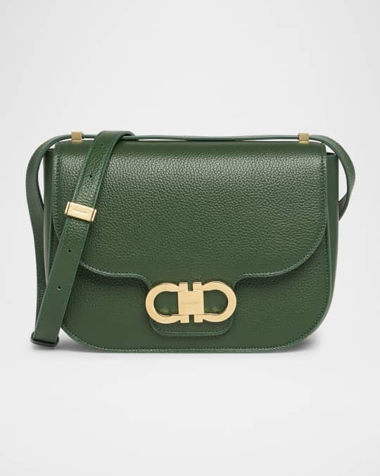 おすすめ【Ferragamo】 Double Gancio レザーショルダーバッグ Ferragamo Double Gancio Flap Leather Crossbody Bag | Neiman