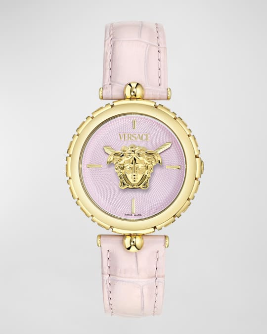 再入荷のおすすめ最新情報 Medusa 38mm Versace Heritage Pink Strap, Leather with Watch 時計
