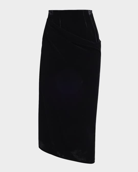 Velvet 2-Way Asymmetric Midi Skirt