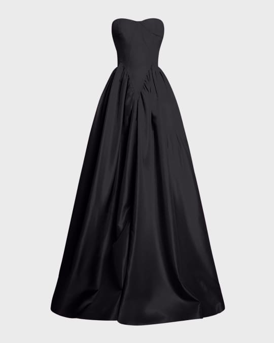 black drop waist strapless dress Stylish Moment Drop Waist A-Line Midi Dress main image 0