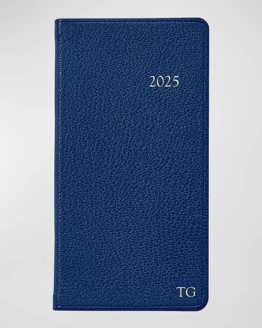 2025 6" Leather Pocket Datebook, Personalized