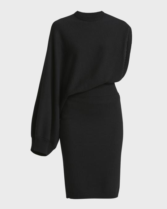 alaia asymmetrical knit dress ALAÏA Asymmetric Cutout Wool Jersey dress
