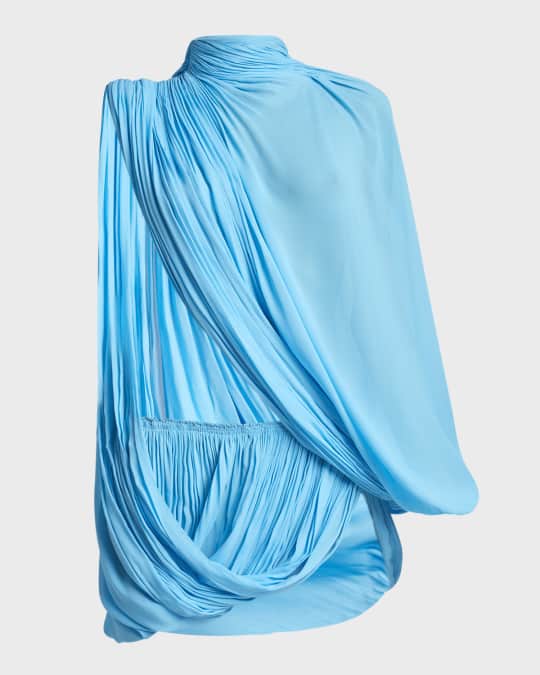 ワンピース ALAIA SS25 Asymmetric short dress (AA9R2618T447A 000) Asymmetrical Dress with Belt ALAIA AA9R2618T447A 000 - Ancote