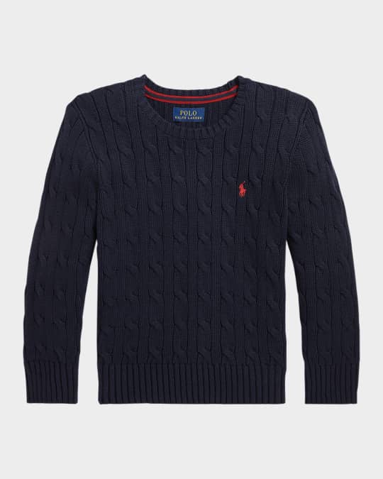 Boy's Cable Knit Sweater, Size 2-7