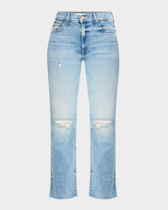 【中古】 Soul Food Mother Undercut MOTHER The Insider Crop Step Fray Jeans | Neiman Marcus