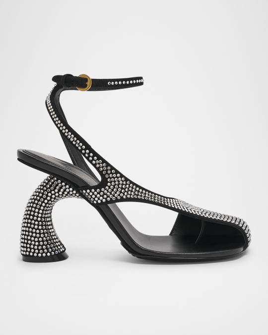 Dries Van Noten Virgo Rhinestone Asymmetrical Sandals | Neiman Marcus