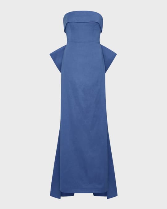 Rachel Gilbert Birdie Strapless Bow Column Gown | Neiman Marcus