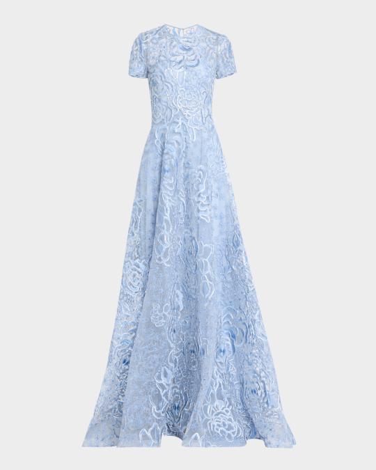 sachin and babi light blue dress Teri Jon by Rickie Freeman
