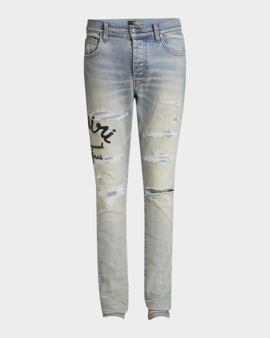 Amiri Men's Hollywood Thrasher Skinny Jeans | Neiman Marcus