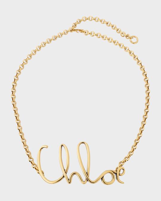 Chloé Logo Brass Chain Belt | Neiman Marcus display picture 3