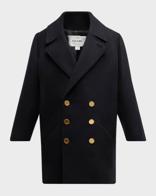 FRAME Classic Wool Blend Peacoat Neiman Marcus
