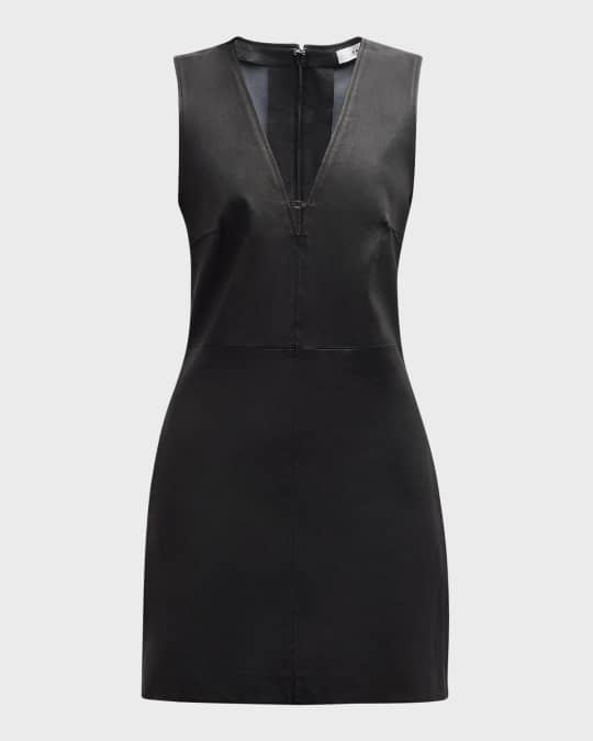 Leather Keyhole Mini Dress