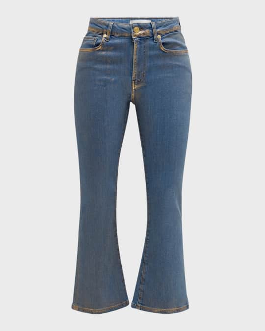 【関税込み】FRAME ブルー Le Crop Mini ジーンズ Frame Denim Le Crop Mini Boot in Drizzle Rips Chew