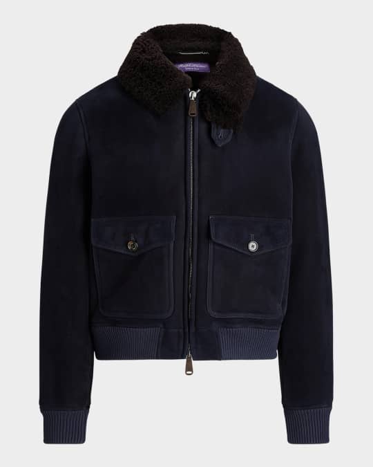 Ralph Lauren Purple Label Men s Shearling Bomber Jacket Neiman Marcus