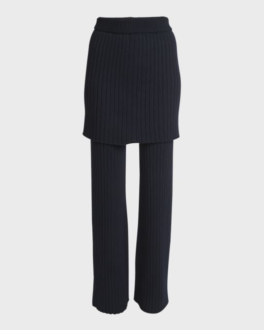 Loewe Folded Skirt Knit Trousers | Neiman Marcus Loewe Folded Skirt Knit Trousers | Neiman Marcus
