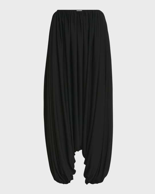 Draped Wide-Leg Harem Trousers