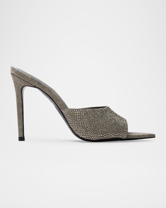 Bella Crystal-Embellished Slide Mules 