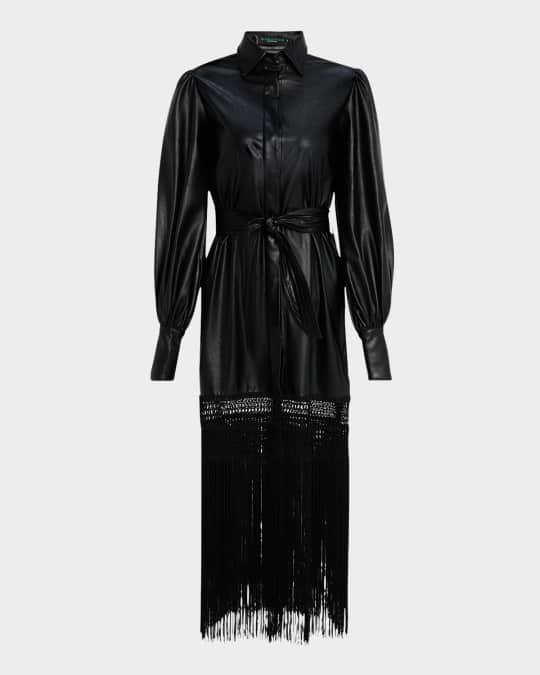 No Pise La Grama La Victoria Long-Sleeve Fringe Dress | Neiman Marcus