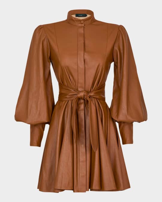 Hola Faux Leather Mini Dress