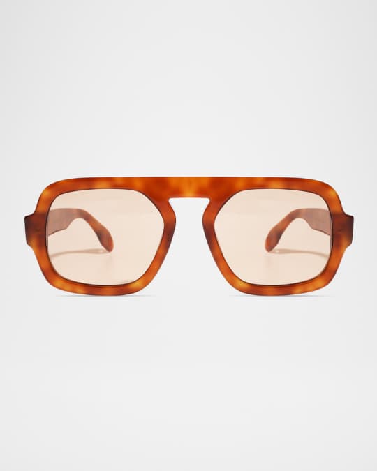 Jane Tortoise Acetate Aviator Sunglasses