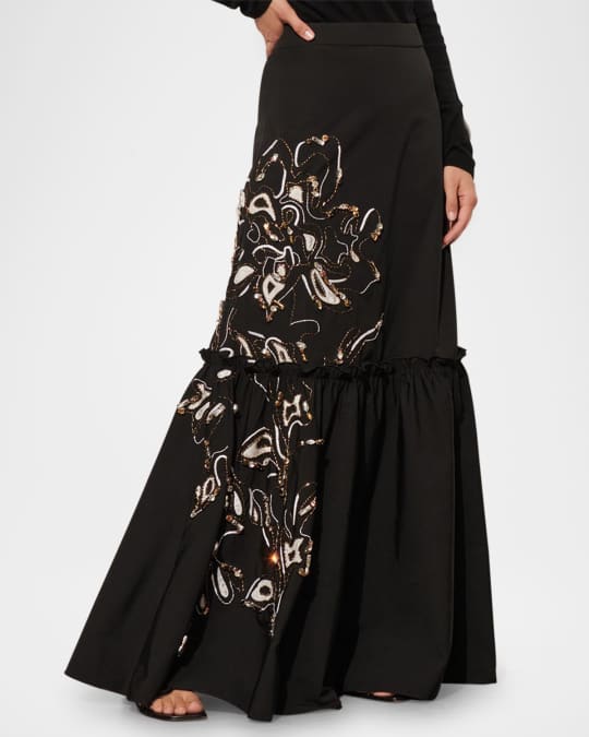 Jordan Crystal Tiered Maxi Skirt