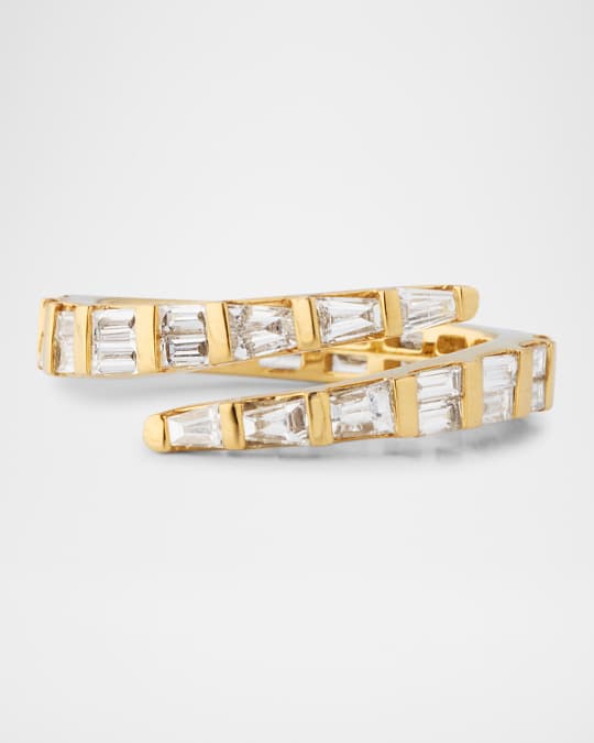 Anita Ko 18K Yellow Gold Two-Row Baguette Diamond Coil Pinky Ring ...
