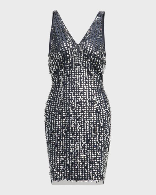 Bead and Sequin Bodycon Mini Dress