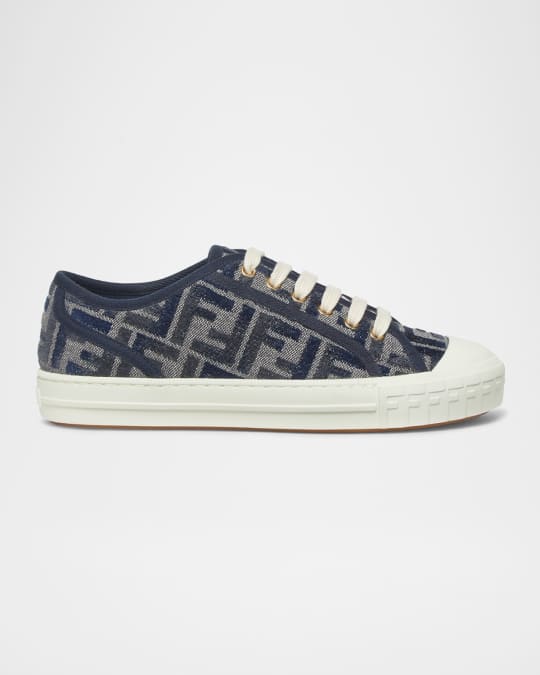 Fendi Domino FF Chenille Jacquard Low-Top Sneakers | Neiman Marcus