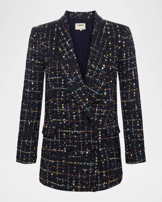 【関税＆送料込み】Dolce & Gabbana Tweed Single-Breasted Ja Single-breasted tweed coat in Black for Women