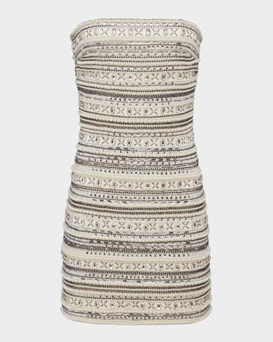 Diamond Strapless Embellished Mini Dress