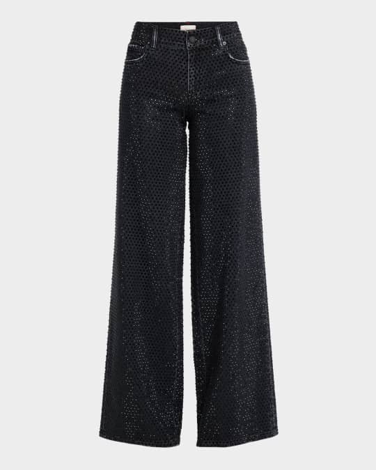 ALICE + OLIVIA Trish Low-Rise Embellished Baggy Jeans | Neiman Marcus display picture 1